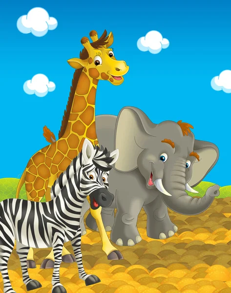 Kreslený safari - ilustrace pro děti — Stock fotografie