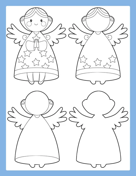 The workbook page with angel - illustration — Stock Photo, Image