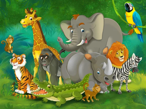Safari dei cartoni animati - illustrazione per i bambini — Foto Stock