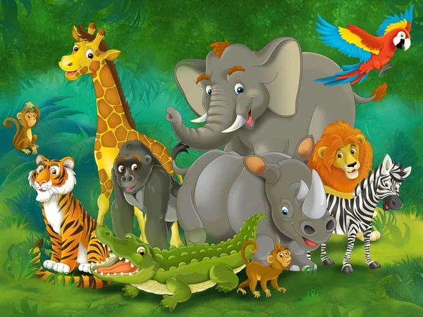 Cartoon safari - illustration for the children — Stock Photo, Image