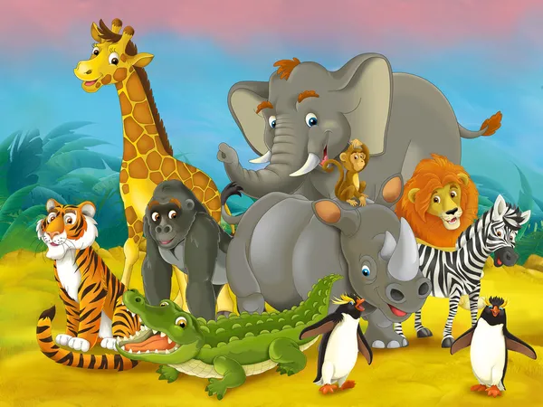 Desene animate safari - ilustrație pentru copii — Fotografie, imagine de stoc
