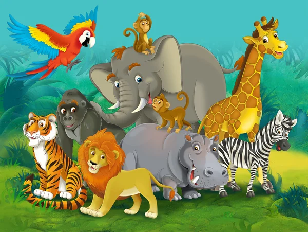 Cartoon safari - illustration for the children — Stock Photo, Image