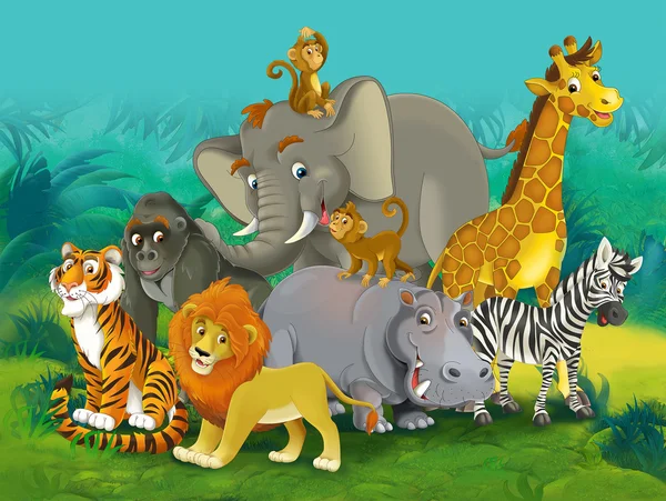 Kreskówka safari - ilustracja dla dzieci — Zdjęcie stockowe