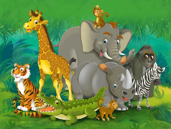 Cartoon safari - illustration for the children — Stock Photo, Image