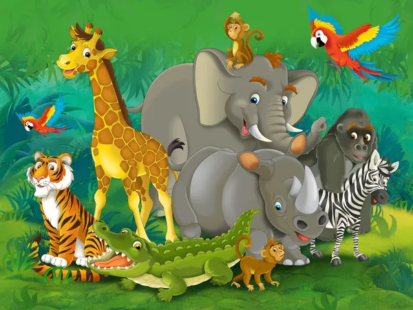 Cartoon safari - illustration för barn — Stockfoto