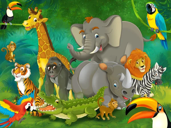 Cartoon safari - ilustrasi untuk anak-anak Stok Foto