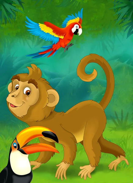 Rajzfilm safari - illusztráció a gyerekeknek — Stock Fotó
