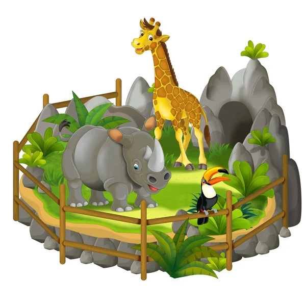 Cartoon safari - illustration for the children — Stock Photo, Image