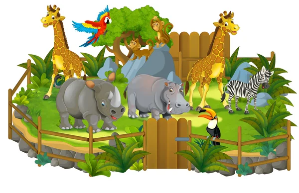 Cartoon safari - illustration for the children — Stock Photo, Image