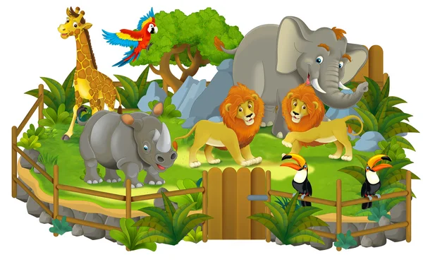 Safari de dibujos animados - ilustración para los niños — Foto de Stock