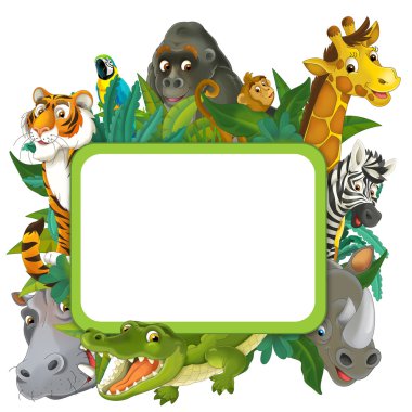 Cartoon safari- Frame - border clipart