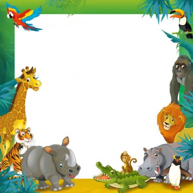 Cartoon safari- Frame - border