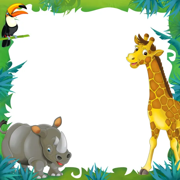 Cartoon safari rám - ohraničení — Stock fotografie