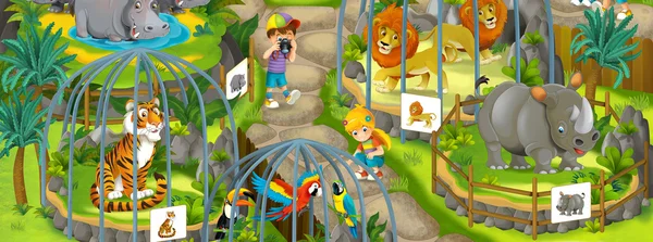 Cartoon zoo - illustration for the children — Stock Photo, Image