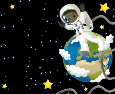 uzayda astronot oğlum