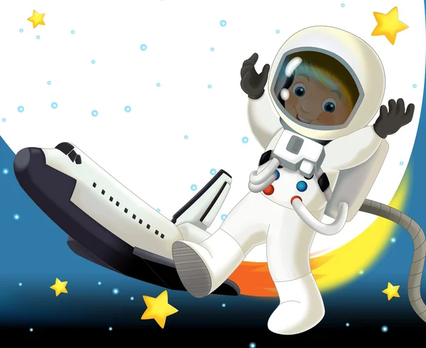 Rapaz astronauta no espaço — Fotografia de Stock