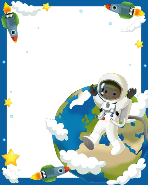 Astronaut boy in space- frame — Stock Photo, Image