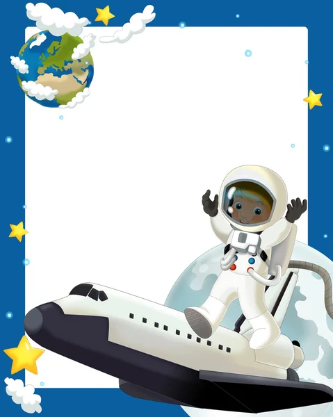 Boy astronaut v prostoru rám — Stock fotografie