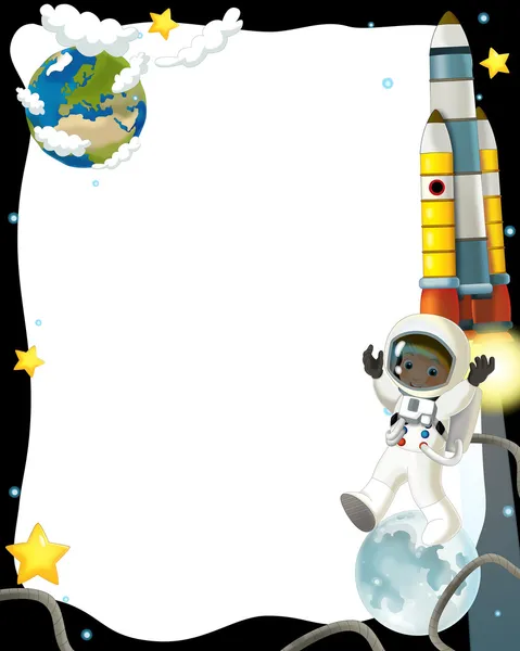 Astronaut boy in space- frame — Stock Photo, Image