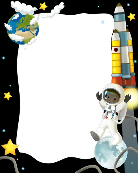 Boy astronaut v prostoru rám — Stock fotografie