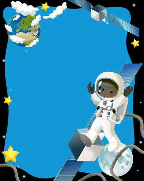 Astronaut boy in space- frame — Stock Photo, Image