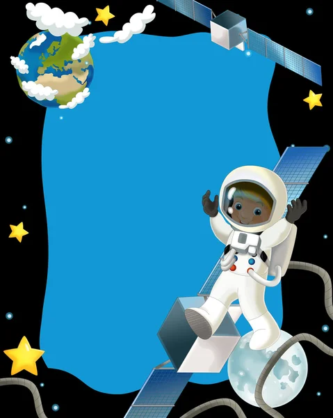 Astronaut boy in space- frame — Stock Photo, Image