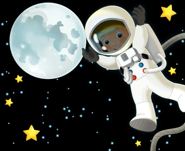 Astronaut boy in space — Stock Photo, Image