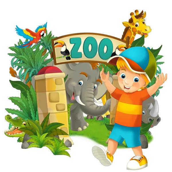 Cartoon zoo, parc d'attractions, illustration pour les enfants — Photo