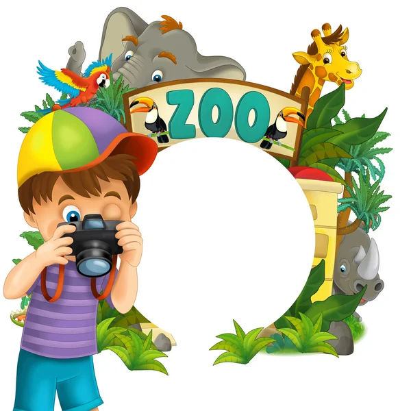 Cartoon zoo, parc d'attractions, illustration pour les enfants — Photo