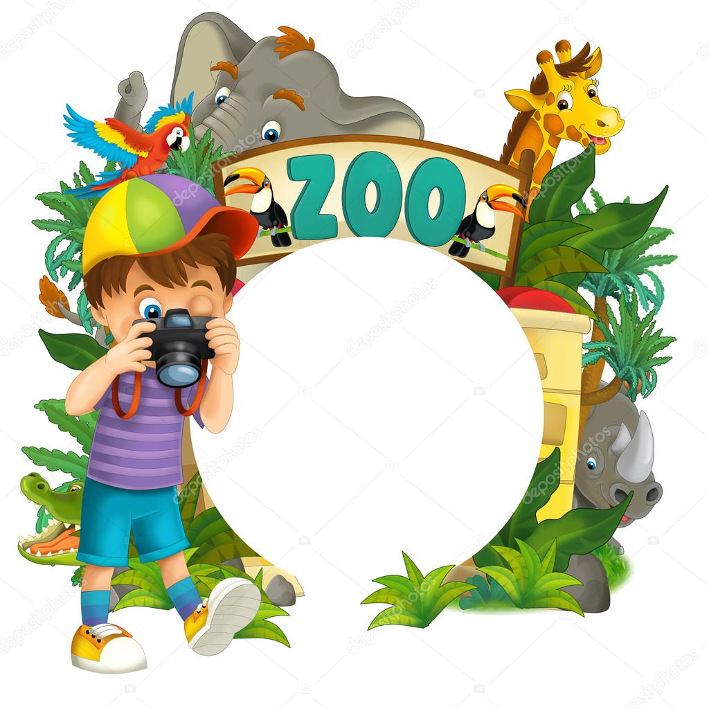 Cartoon zoo, amusement park, illustration for the children