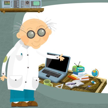 Laboratuvar resimde yaşlı Profesör