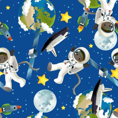 astronot ve yıldızların kozmik doku