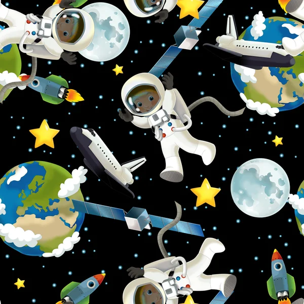 Kosmiska struktur med astronauten och stjärnor — Stockfoto
