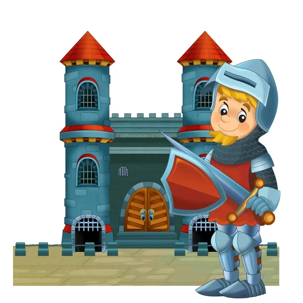 Cartoon medeltida illustrationen av en riddare - för barnen — Stockfoto