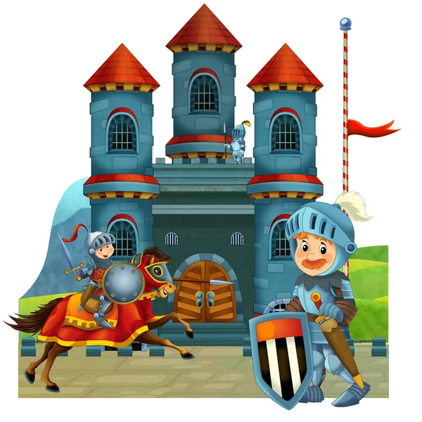 Карикатура средневековая иллюстрация рыцаря - для детей — стоковое фото