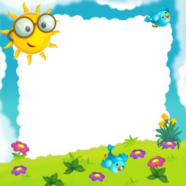 mutlu ve renkli çerçeve alanı ve güneş çocuklar için. metin alanı