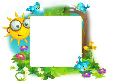 mutlu ve renkli çerçeve alanı ve güneş çocuklar için. metin alanı