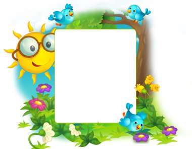 mutlu ve renkli çerçeve alanı ve güneş çocuklar için. metin alanı