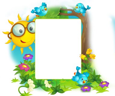 mutlu ve renkli çerçeve alanı ve güneş çocuklar için. metin alanı