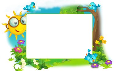 mutlu ve renkli çerçeve alanı ve güneş çocuklar için. metin alanı