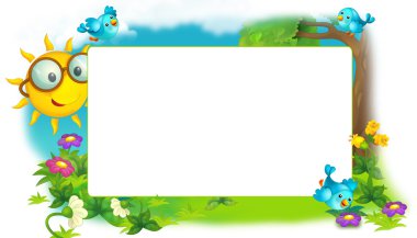 mutlu ve renkli çerçeve alanı ve güneş çocuklar için. metin alanı