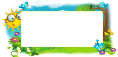 mutlu ve renkli çerçeve alanı ve güneş çocuklar için. metin alanı