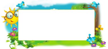 mutlu ve renkli çerçeve alanı ve güneş çocuklar için. metin alanı