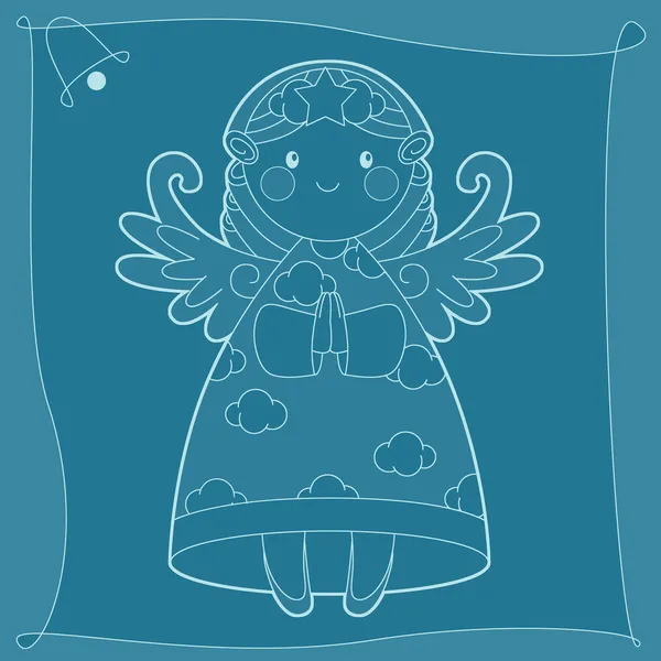 Christmas angel. Coloring page — Stock Photo, Image