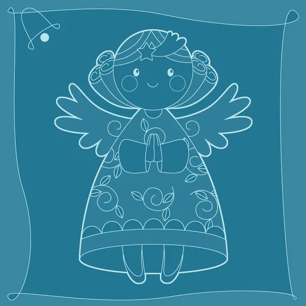 Christmas angel. Coloring page — Stock Photo, Image