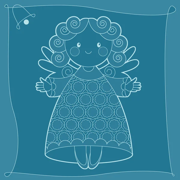 Christmas angel. Coloring page — Stock Photo, Image