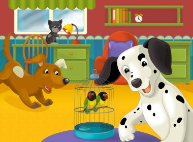 Oda hayvan. çizgi film