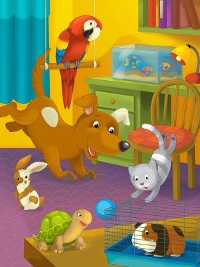 Oda hayvan. çizgi film