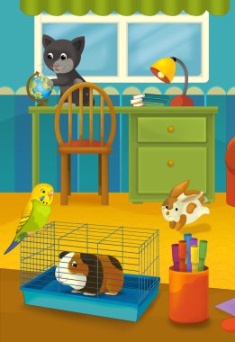 Oda hayvan. çizgi film