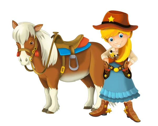 Девушка с лошадью — стоковое фото